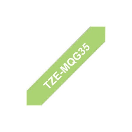 BROTHER TZEMQG35 Taśma Brother 12mm White / Lime Green matt (5M length) BROTHER TZEMQG35 Taśma Brother 12mm White / Lime Green matt (5M length)