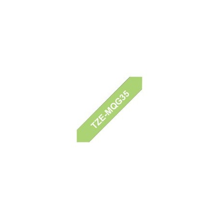 BROTHER TZEMQG35 Taśma Brother 12mm White / Lime Green matt (5M length) BROTHER TZEMQG35 Taśma Brother 12mm White / Lime Green matt (5M length)