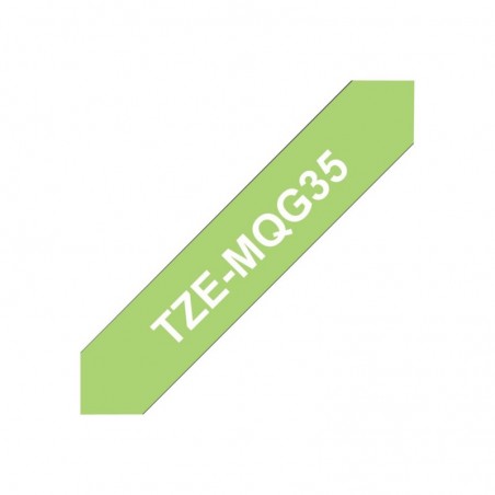 BROTHER TZEMQG35 Taśma Brother 12mm White / Lime Green matt (5M length) BROTHER TZEMQG35 Taśma Brother 12mm White / Lime Green matt (5M length)