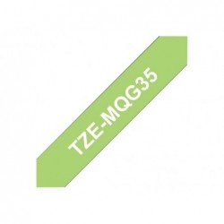BROTHER TZEMQG35 Taśma Brother 12mm White / Lime Green matt (5M length) BROTHER TZEMQG35 Taśma Brother 12mm White / Lime Green matt (5M length)