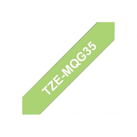 BROTHER TZEMQG35 Taśma Brother 12mm White / Lime Green matt (5M length) BROTHER TZEMQG35 Taśma Brother 12mm White / Lime Green matt (5M length)