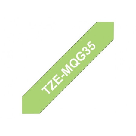 BROTHER TZEMQG35 Taśma Brother 12mm White / Lime Green matt (5M length) BROTHER TZEMQG35 Taśma Brother 12mm White / Lime Green matt (5M length)