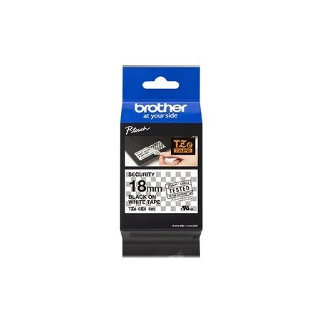 BROTHER TZESE4 Taśma Brother 18mm BLACK ON WHITESECURITY TAPE BROTHER TZESE4 Taśma Brother 18mm BLACK ON WHITESECURITY TAPE