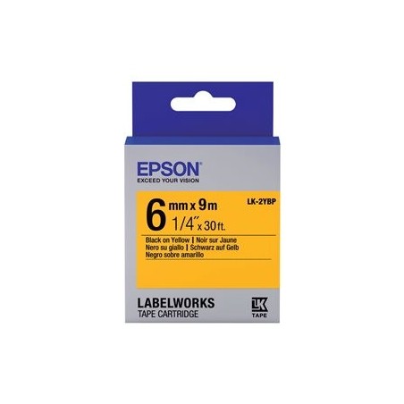 EPSON LK-2YBP Couleur pastel Noir/Jaune 6/9 EPSON LK-2YBP Couleur pastel Noir/Jaune 6/9