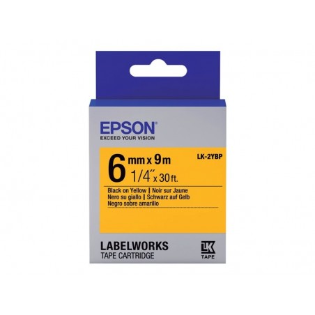 EPSON LK-2YBP Couleur pastel Noir/Jaune 6/9 EPSON LK-2YBP Couleur pastel Noir/Jaune 6/9