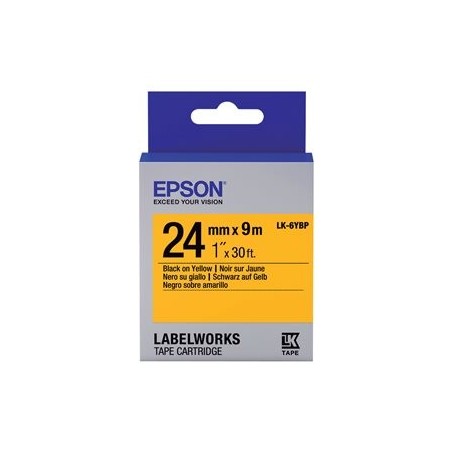 EPSON LK-6YBP Couleur pastel Noir/Jaune EPSON LK-6YBP Couleur pastel Noir/Jaune