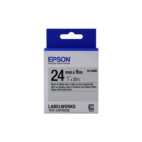 EPSON LK-6SBE Mat argent Noir/Argent mat EPSON LK-6SBE Mat argent Noir/Argent mat
