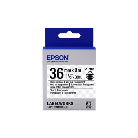 EPSON LK-7TBN Transparent Noir/Transpare EPSON LK-7TBN Transparent Noir/Transpare