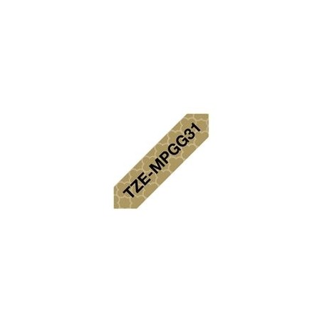 BROTHER TZEMPGG31 Taśma Brother 12mm Gold geometric pattern tape