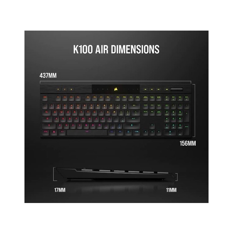 Klawiatura K100 RGB Air Wireless Ultra Thin Cherry MX Klawiatura K100 RGB Air Wireless Ultra Thin Cherry MX