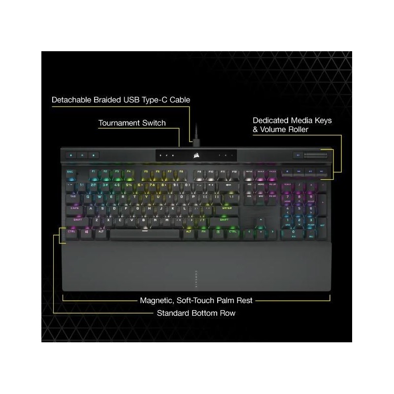 Klawiatura przewodowa K70 RGB Pro Black PBT Keycaps Klawiatura przewodowa K70 RGB Pro Black PBT Keycaps