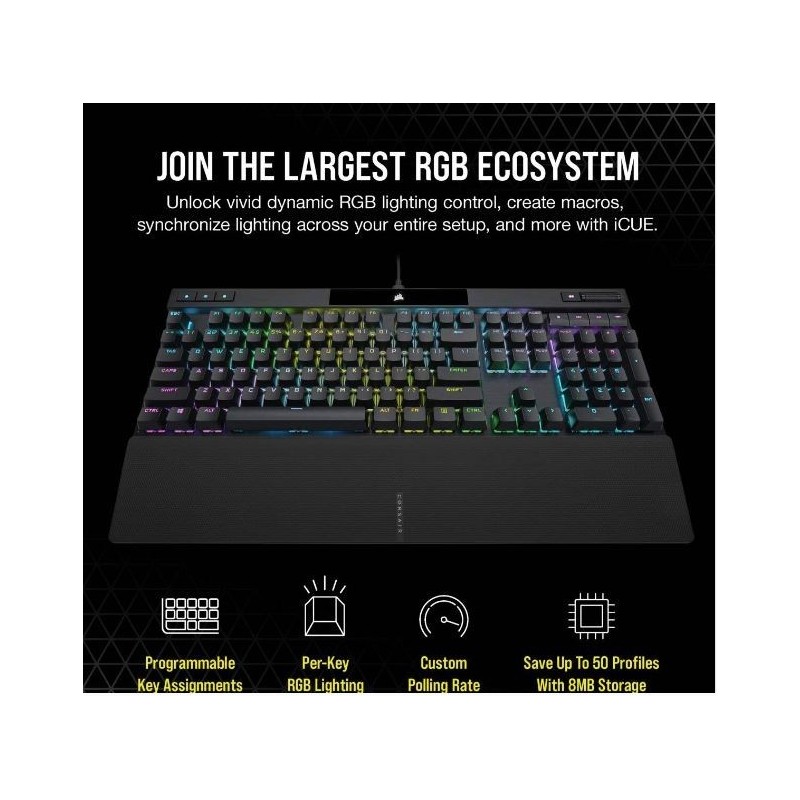 Klawiatura przewodowa K70 RGB Pro Black PBT Keycaps 