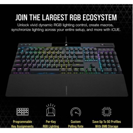Klawiatura przewodowa K70 RGB Pro Black PBT Keycaps Klawiatura przewodowa K70 RGB Pro Black PBT Keycaps