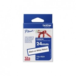 BROTHER P-Touch 24mm withe/black ribbon tape BROTHER P-Touch 24mm withe/black ribbon tape
