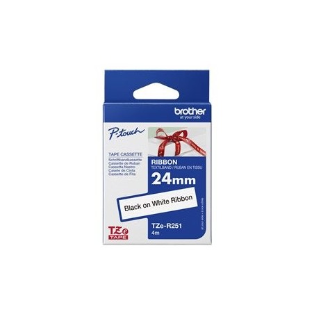 BROTHER P-Touch 24mm withe/black ribbon tape BROTHER P-Touch 24mm withe/black ribbon tape
