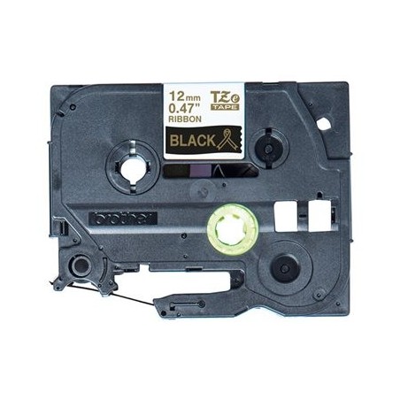 BROTHER P-Touch 12mm black/gold ribbon tape BROTHER P-Touch 12mm black/gold ribbon tape