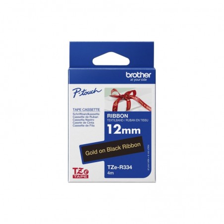 BROTHER P-Touch 12mm black/gold ribbon tape BROTHER P-Touch 12mm black/gold ribbon tape