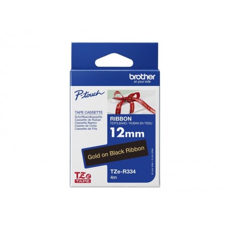 BROTHER P-Touch 12mm black/gold ribbon tape BROTHER P-Touch 12mm black/gold ribbon tape