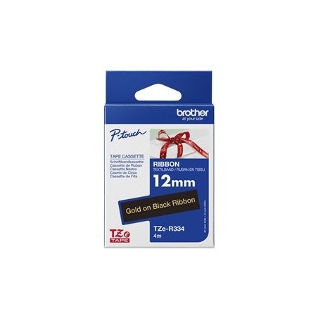 BROTHER P-Touch 12mm black/gold ribbon tape BROTHER P-Touch 12mm black/gold ribbon tape