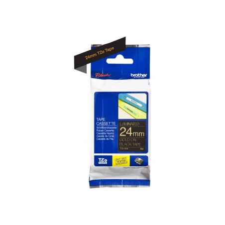 BROTHER P-Touch 24mm black/gold ribbon tape BROTHER P-Touch 24mm black/gold ribbon tape