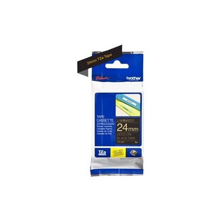 BROTHER P-Touch 24mm black/gold ribbon tape BROTHER P-Touch 24mm black/gold ribbon tape