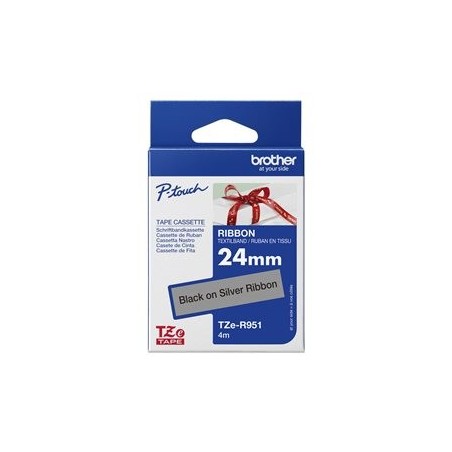 BROTHER P-Touch 24mm light grey/gold ribbon tape BROTHER P-Touch 24mm light grey/gold ribbon tape