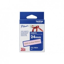 BROTHER P-Touch 24mm white/gold ribbon tape BROTHER P-Touch 24mm white/gold ribbon tape