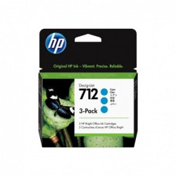 HP 712 3-Pack 29-ml Cyan DesignJet Ink Cartridge HP 712 3-Pack 29-ml Cyan DesignJet Ink Cartridge