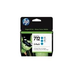 HP 712 3-Pack 29-ml Cyan DesignJet Ink Cartridge HP 712 3-Pack 29-ml Cyan DesignJet Ink Cartridge