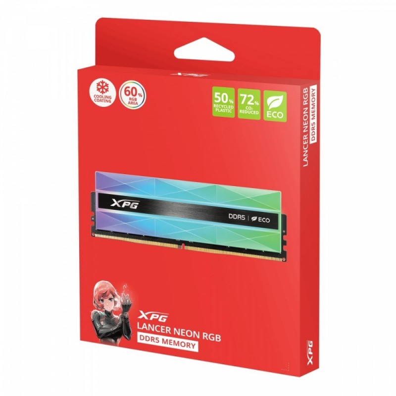 Pamięć XPG Lancer NEON RGB DDR5 6000 DIMM 32GB (2x16) CL30 Pamięć XPG Lancer NEON RGB DDR5 6000 DIMM 32GB (2x16) CL30