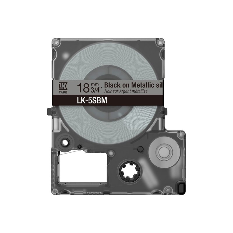 EPSON Metallic Tape Silver/Black 18mm 9m LK-5SBM