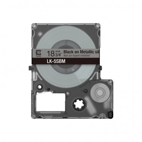 EPSON Metallic Tape Silver/Black 18mm 9m LK-5SBM EPSON Metallic Tape Silver/Black 18mm 9m LK-5SBM