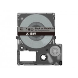 EPSON Metallic Tape Silver/Black 18mm 9m LK-5SBM EPSON Metallic Tape Silver/Black 18mm 9m LK-5SBM