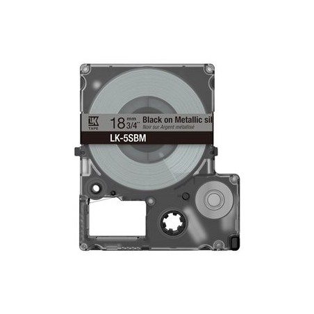EPSON Metallic Tape Silver/Black 18mm 9m LK-5SBM EPSON Metallic Tape Silver/Black 18mm 9m LK-5SBM