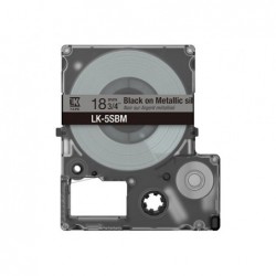 EPSON Metallic Tape Silver/Black 18mm 9m LK-5SBM EPSON Metallic Tape Silver/Black 18mm 9m LK-5SBM