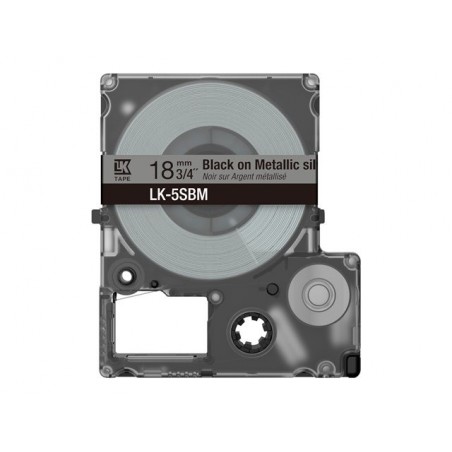 EPSON Metallic Tape Silver/Black 18mm 9m LK-5SBM EPSON Metallic Tape Silver/Black 18mm 9m LK-5SBM