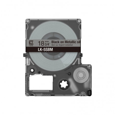 EPSON Metallic Tape Silver/Black 18mm 9m LK-5SBM EPSON Metallic Tape Silver/Black 18mm 9m LK-5SBM
