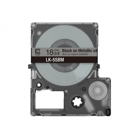 EPSON Metallic Tape Silver/Black 18mm 9m LK-5SBM EPSON Metallic Tape Silver/Black 18mm 9m LK-5SBM
