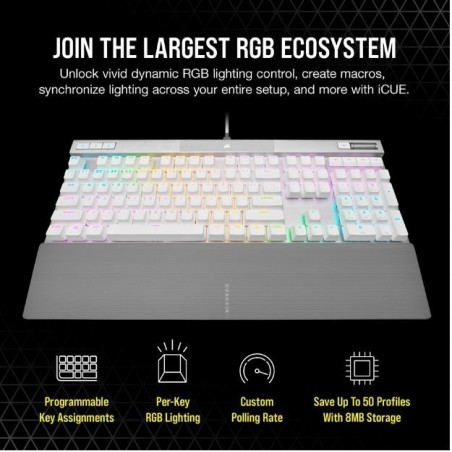 Klawiatura optyczno-mechaniczna K70 Pro RGB Biała Klawiatura optyczno-mechaniczna K70 Pro RGB Biała