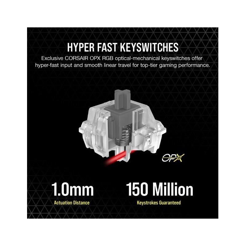 Klawiatura optyczno-mechaniczna K70 Pro RGB Biała