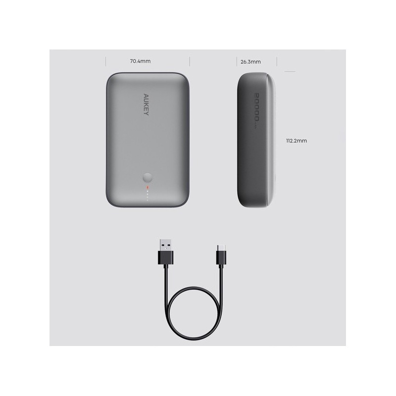 Mini Power Bank PB-Y57| 20000mAh | 22.5W | 2xUSB | PD 3.0 QC 3.0 LED Mini Power Bank PB-Y57| 20000mAh | 22.5W | 2xUSB | PD 3.0 QC 3.0 LED