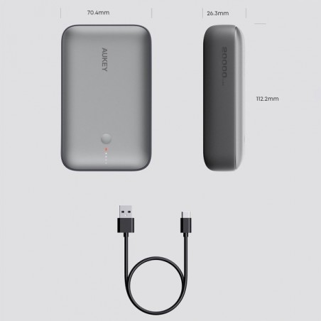 Mini Power Bank PB-Y57| 20000mAh | 22.5W | 2xUSB | PD 3.0 QC 3.0 LED Mini Power Bank PB-Y57| 20000mAh | 22.5W | 2xUSB | PD 3.0 QC 3.0 LED