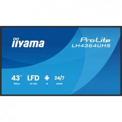 Monitor 43 cale LH4364UHS-B1AG 24/7,VA,ANDROID14,4K,500cd,4000:1,2xHDMI,USB-C,RJ45, RS-232c, IR, 2x10W, 2xUSB, UCHWYT ŚCIENNY 