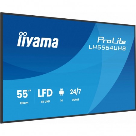Monitor 55 cali LH5564UHS-B1AG, 24/7,VA,ANDROID14,4K,500cd,5000:1, 2xHDMI ,USB-C,RJ45, RS-232c, IR, 2x10W, 2xUSB, UCHWYT ŚCI Monitor 55 cali LH5564UHS-B1AG, 24/7,VA,ANDROID14,4K,500cd,5000:1, 2xHDMI ,USB-C,RJ45, RS-232c, IR, 2x10W, 2xUSB, UCHWYT ŚCI