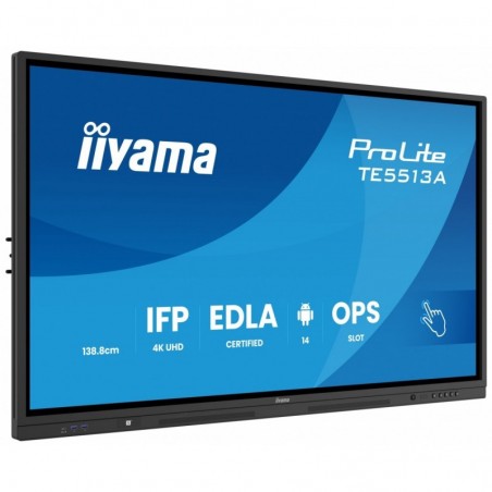 Monitor 55 cali TE5513A-B1AG INFRARED,40pkt,IPS,4K,7H,450cd/m2, WiFi,USB, ANDROID 14, Google EDLA,2x20W, UCHWYT CIENNY Monitor 55 cali TE5513A-B1AG INFRARED,40pkt,IPS,4K,7H,450cd/m2, WiFi,USB, ANDROID 14, Google EDLA,2x20W, UCHWYT CIENNY