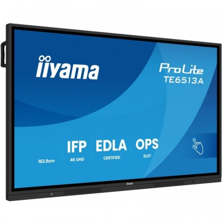 Monitor 65 cali TE6513A-B1AG INFRARED,40pkt,IPS,4K,7H,450cd/m2, WiFi,USB, ANDROID 14, Google EDLA,2x20W, UCHWYT CIENNY Monitor 65 cali TE6513A-B1AG INFRARED,40pkt,IPS,4K,7H,450cd/m2, WiFi,USB, ANDROID 14, Google EDLA,2x20W, UCHWYT CIENNY
