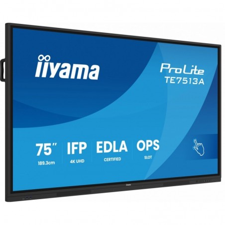 Monitor 75 cali TE7513A-B1AG INFRARED,40pkt,IPS,4K,7H,450cd/m2, WiFi,USB, ANDROID 14, Google EDLA,2x20W, UCHWYT CIENNY Monitor 75 cali TE7513A-B1AG INFRARED,40pkt,IPS,4K,7H,450cd/m2, WiFi,USB, ANDROID 14, Google EDLA,2x20W, UCHWYT CIENNY