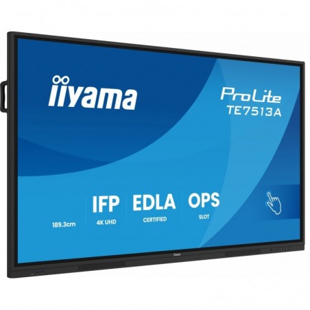 Monitor 75 cali TE7513A-B1AG INFRARED,40pkt,IPS,4K,7H,450cd/m2, WiFi,USB, ANDROID 14, Google EDLA,2x20W, UCHWYT CIENNY Monitor 75 cali TE7513A-B1AG INFRARED,40pkt,IPS,4K,7H,450cd/m2, WiFi,USB, ANDROID 14, Google EDLA,2x20W, UCHWYT CIENNY