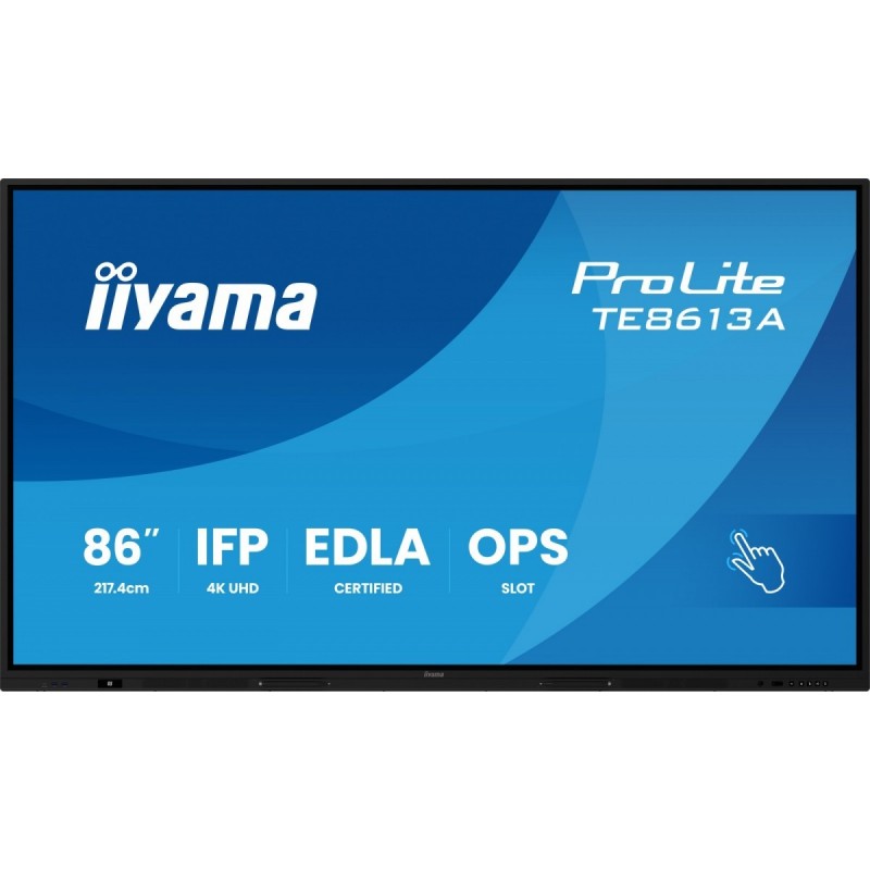 Monitor 86 cali TE8613A-B1AG INFRARED,40pkt,IPS,4K,7H,450cd/m2,      WiFi,USB, ANDROID 14, Google EDLA,2x20W, UCHWYT CIENNY 