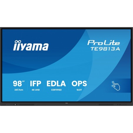 Monitor 98 cali TE9813A-B1AG INFRARED,40pkt,IPS,4K,7H,450cd/m2, WiFi,USB, ANDROID 14, Google EDLA,2x20W, UCHWYT CIENNY Monitor 98 cali TE9813A-B1AG INFRARED,40pkt,IPS,4K,7H,450cd/m2, WiFi,USB, ANDROID 14, Google EDLA,2x20W, UCHWYT CIENNY
